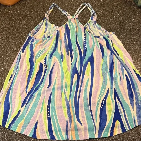 Women’s Lilly Pulitzer Multi-Color Wave Stripe Tank Top - size Large - Picture 4 of 5